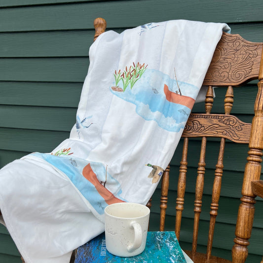 Canoe Mornings Throw Blanket - The Nest Collective
